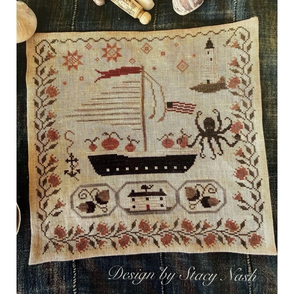 Stacy Nash Pumpkin Thief Sampler Dyeing to Stitch Club 2025 Exclusive Kit